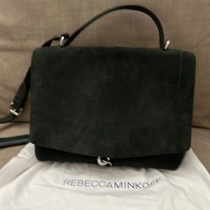 Rebecca Minkoff dark green suede bag/crossbody. Good condition.